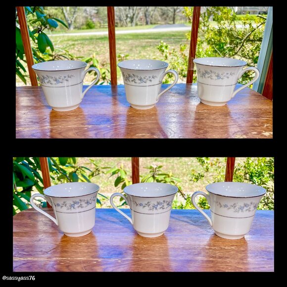 ▪️VTG▪️7 Piece Setting FORGET-ME-NOT Tea Cups & Saucers Japanese Fine China - Picture 8 of 14